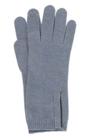 Кашемировые перчатки Brunello Cucinelli. Цвет: голубой