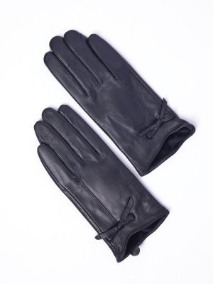 Утеплённые кожаные перчатки с флисом zolla. Цвет: черный