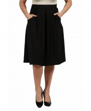 Женская классическая юбка до колен больших размеров 24seven Comfort Apparel, черный Apparel