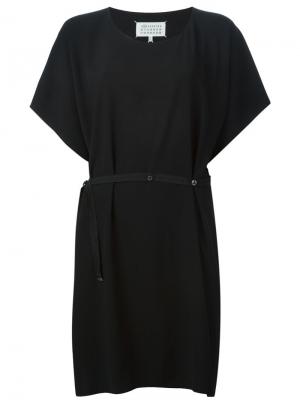 Платье-туника с поясом Maison Margiela. Цвет: чёрный