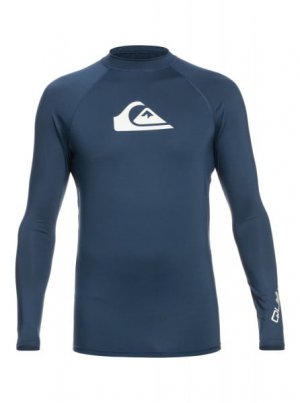 Детский рашгард All Time Ls Youth (8-16 лет) QUIKSILVER. Цвет: insignia blue