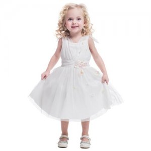 Платье, размер 3-4/98-104, белый Cascatto. Цвет: розовый
