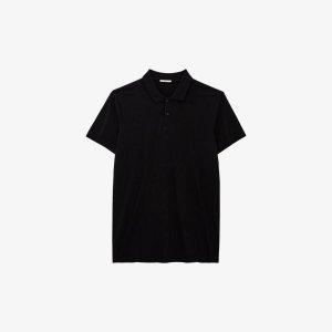 Рубашка-поло стандартного кроя с короткими рукавами из смесового хлопка Ikks, цвет noir IKKS