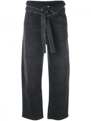 Укороченные широкие джинсы Current/Elliott. Цвет: чёрный