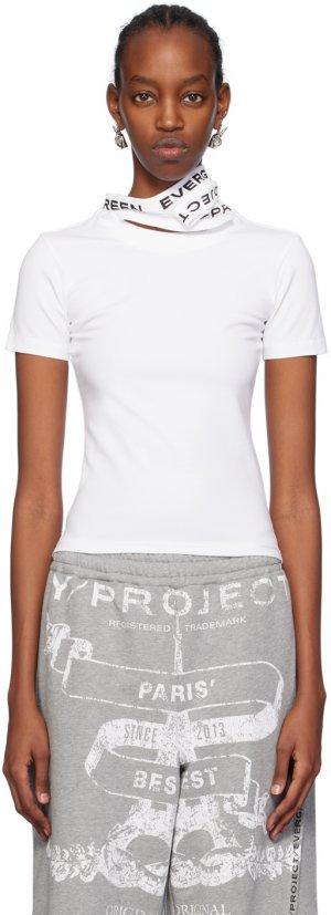 Белая футболка с тройным воротником , цвет Optic white Y/Project
