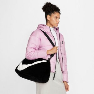 Женская большая сумка Sportswear из искусственного меха, черный Nike