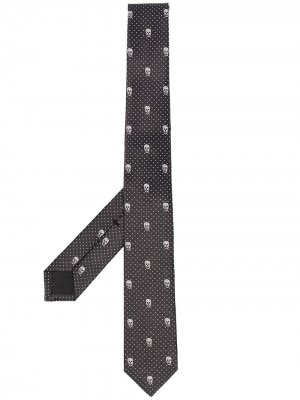 Жаккардовый галстук с узором Skull Alexander McQueen. Цвет: черный