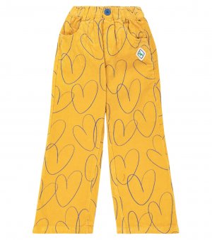 Вельветовые брюки с сердечками , желтый Jellymallow