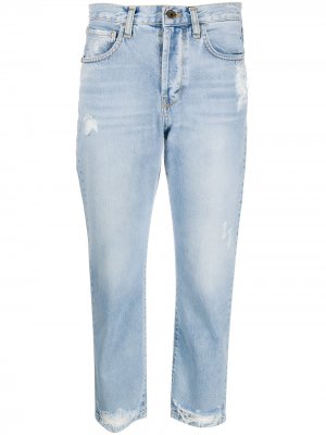 Укороченные джинсы прямого кроя с прорезями Merci. Цвет: синий