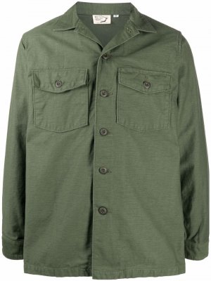 Куртка-рубашка с нагрудными карманами Orslow. Цвет: зеленый