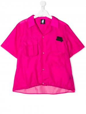 Рубашка с нашивкой-логотипом Cinzia Araia Kids. Цвет: розовый