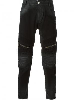 Зауженные байкерские джинсы Les Hommes. Цвет: чёрный