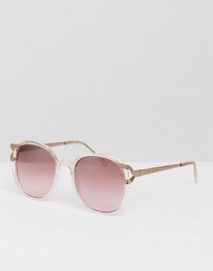 Круглые солнцезащитные очки в винтажном стиле Lovin Somedays. Цвет: розовый