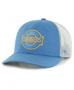 Регулируемая кепка дальнобойщика Los Angeles Chargers Scramble для мальчиков и девочек пудрово-синего белого цвета '47 Brand, синий '47 Brand