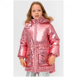 Розовое демисезонное пальто , размер 122, модель 220BBGMC45011200 Button Blue. Цвет: розовый