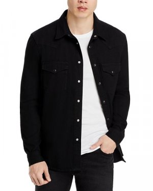 Джинсовая рубашка стандартного кроя в стиле вестерн FRAME, цвет Black Frame