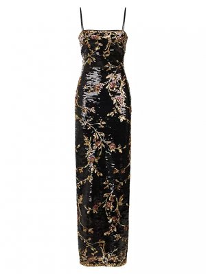 Платье-колонна Yazmeen с цветочным принтом и пайетками , мультиколор Halston