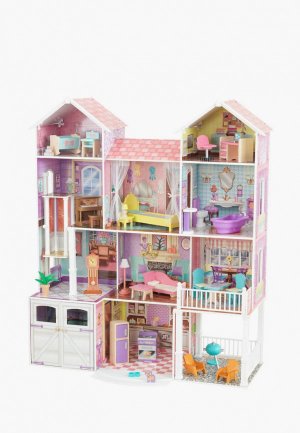 Дом для куклы KidKraft Загородная усадьба, с мебелью 31 предмет в наборе и гаражом, кукол 30 см. Цвет: разноцветный
