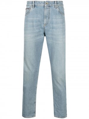 Укороченные джинсы прямого кроя Brunello Cucinelli. Цвет: синий