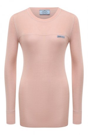 Шелковый пуловер Prada. Цвет: розовый