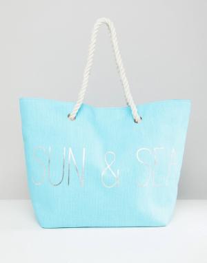 Синяя пляжная сумка с принтом Sun & Sea -Синий South Beach
