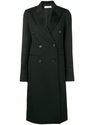 Двубортное пальто Victoria Beckham. Цвет: черный