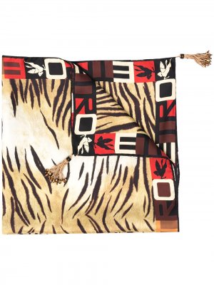 Платок Pegaso с тигровым принтом ETRO. Цвет: нейтральные цвета