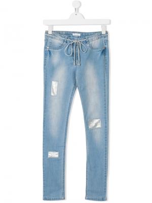 Облегающие джинсы с декоративными вставками Elsy. Цвет: синий
