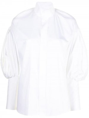 Рубашка с высоким воротником и объемными рукавами Dice Kayek. Цвет: белый