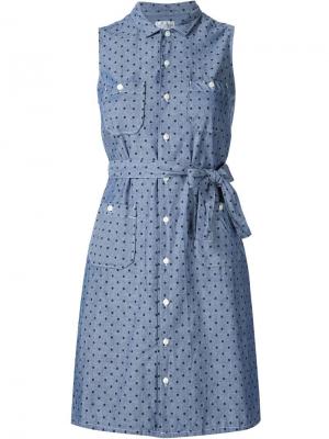 Платье в горошек с накладными карманами Engineered Garments. Цвет: синий