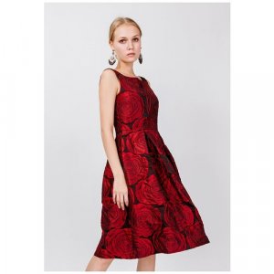 Платье , размер 50, красный Мадам Т. Цвет: коричневый