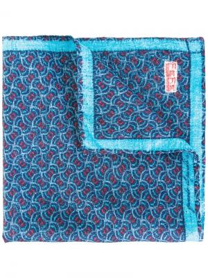 Карманный платок в горошек Fefè. Цвет: синий