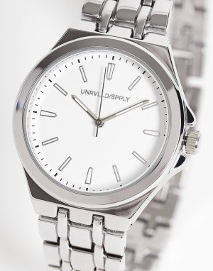 Серебристые часы с тонким браслетом DESIGN Asos