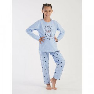 Пижама , размер 13-14 лет, голубой Vienetta. Цвет: голубой