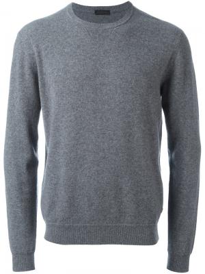 Пуловер с круглым вырезом Z Zegna. Цвет: серый