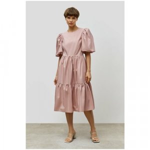Платье , хлопок, повседневное, полуприлегающее, макси, размер 50, розовый Baon. Цвет: розовый