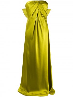Длинное платье с бантом Alberta Ferretti. Цвет: зеленый