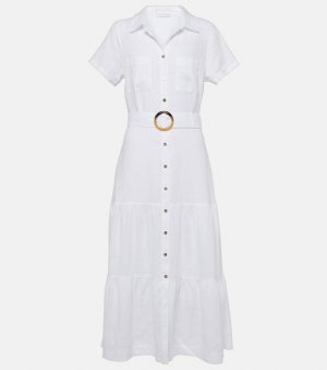Льняное платье-рубашка mitsio island , белый Heidi Klein