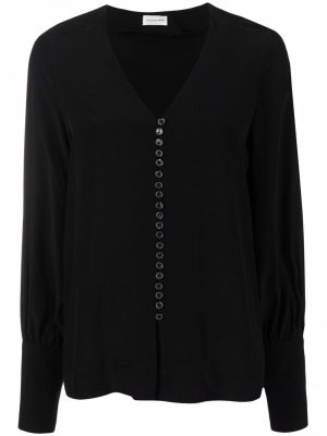 Блузка на пуговицах с объемными рукавами By Malene Birger. Цвет: черный