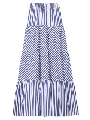 Многоуровневая юбка макси в полоску для пляжной вечеринки kate spade new york, кремовый York