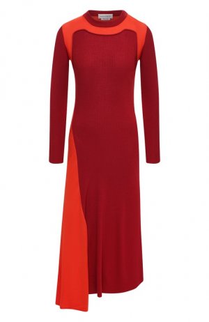 Шерстяное платье Alexander McQueen. Цвет: красный