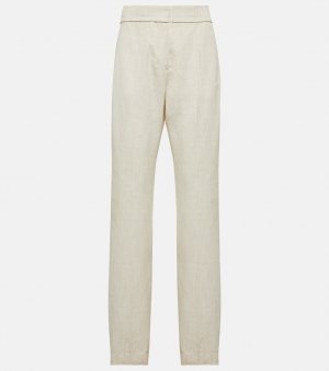 Зауженные брюки Le Pantalon Tibau с высокой посадкой JACQUEMUS, белый Jacquemus