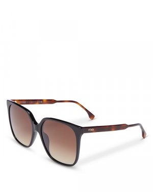 Солнцезащитные очки Fine Square, 59 мм , цвет Black Fendi