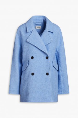 Двубортное пальто из смесовой шерсти Fozia букле, светло-синий Holzweiler