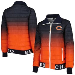 Женская куртка-пуховик с молнией во всю длину темно-синего/оранжевого цвета Chicago Bears Wild Collective Unbranded