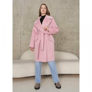 Пальто , размер 40, розовый КАЛЯЕВ. Цвет: розовый