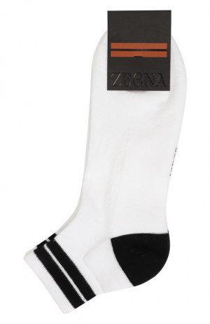 Хлопковые носки Zegna. Цвет: белый