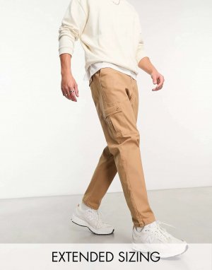 Коричневые брюки-карго ASOS. Цвет: коричневый