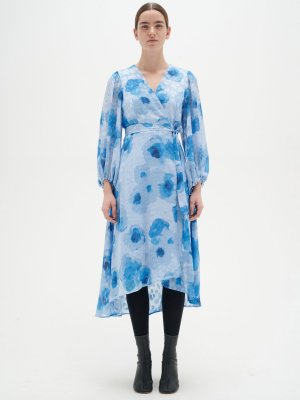 Платье с запахом и длинными рукавами Basira, синее InWear