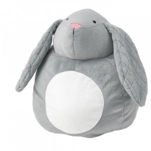 ИКЕА ПЕХУЛЬТ Мягкая игрушка со светодиодным спящим светло-серым кроликом на батарейках 19 см IKEA